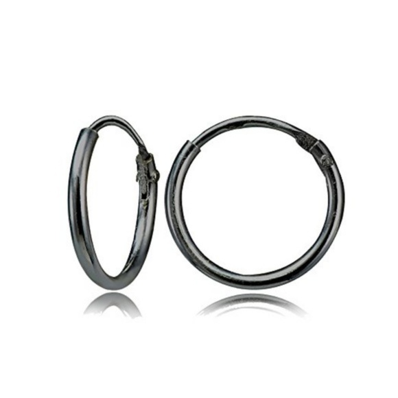 Black Plated Sterling Silver Small Endless 10mm - Picture 3 of 6
